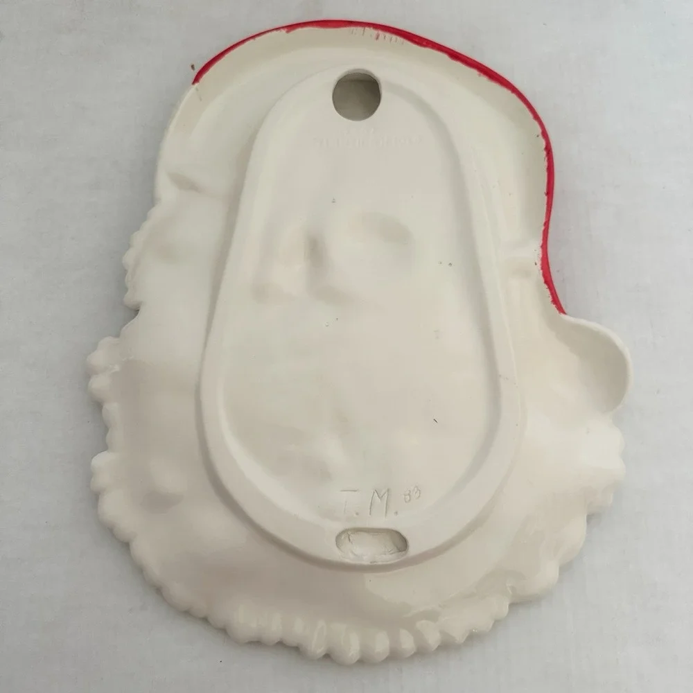Vintage Santa Christmas Cookie‎ Platter Ceramic Wall Hanging Santa Clause